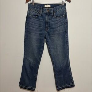 Madewell Retro Crop Bootcut Jeans Women's 26 Blue Denim Kick Out Leg Boho Denim